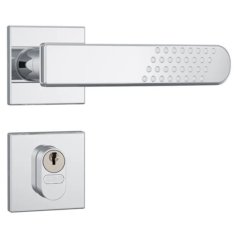 Fechadura Externa Alavanca Inox 80321 Roseta Quadrada