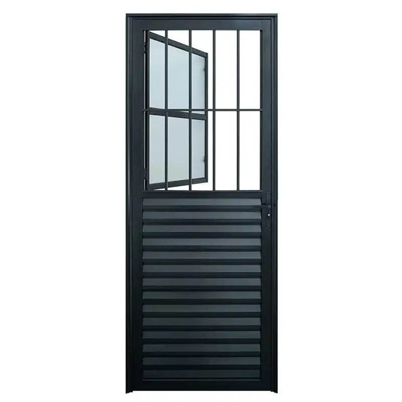 Porta Alumínio Lado Direito Social 80X210 Preto Esquadrivax