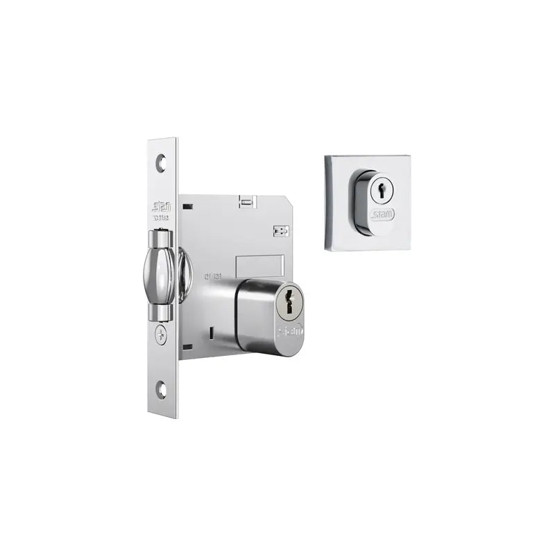 Fechadura Pivotante Roseta Quadrada Cromada Stam
