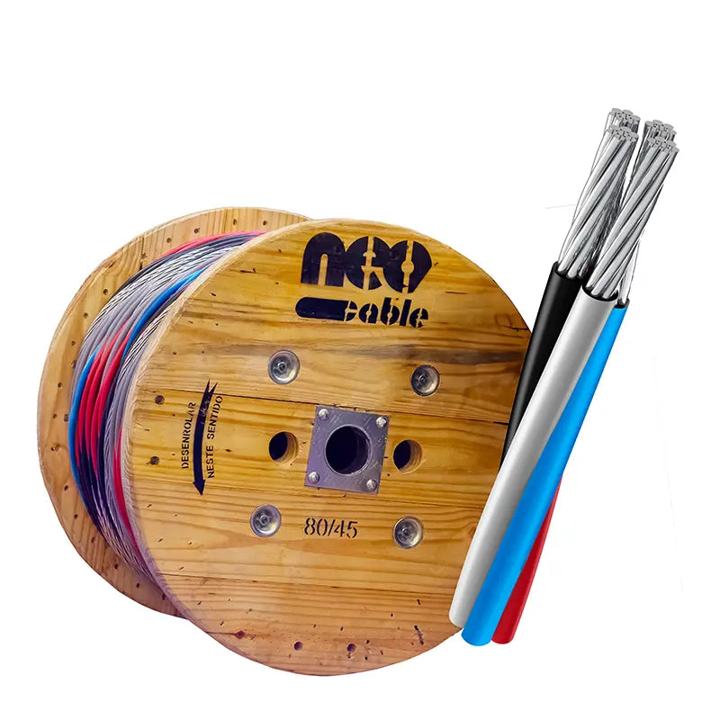 Cabo Alumínio  1Kv Quadriplex 25Mm 300M Ni Neocable