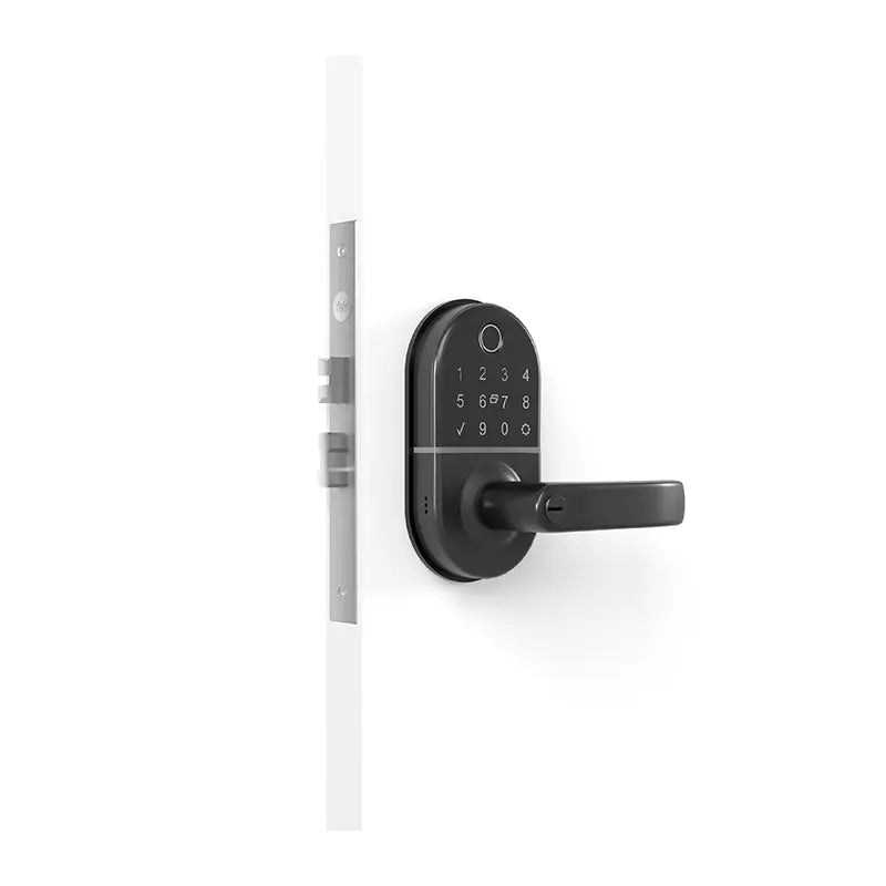 Fechadura Digital Embutir Com Biometria Compacta Preto