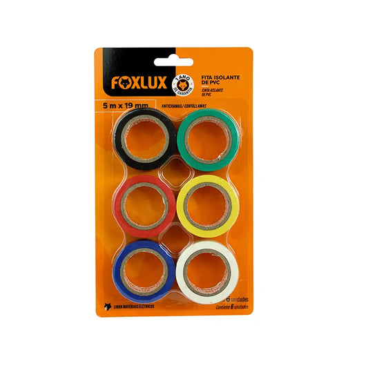 Fita Isolante 6 Cores 05Mx19mm Foxlux