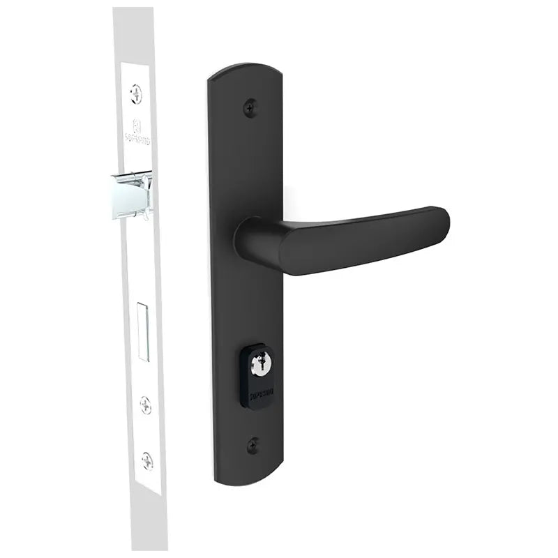 Fechadura Externa Alavanca Preta Ipanema 40X53Mm