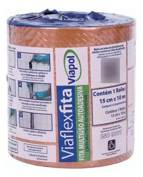 Viaflex Fita Telha 15Cm X 10M Caixa 8Un Viapol